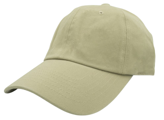 Washed Cotton Khaki Dad Hat
