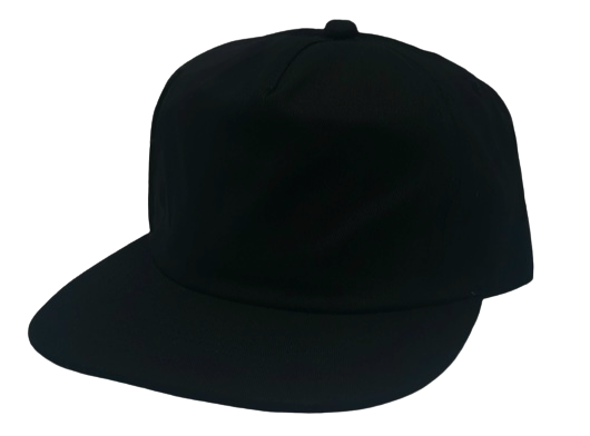 Washed Cotton Black Five Panel Unstructured