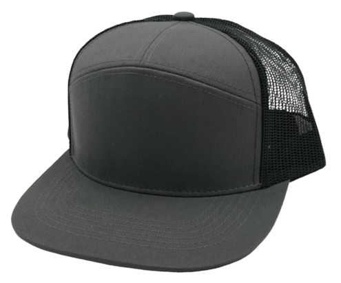Seven Panel Hat Charcoal/Black