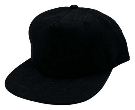 Flat Bill Corduroy Hat Black