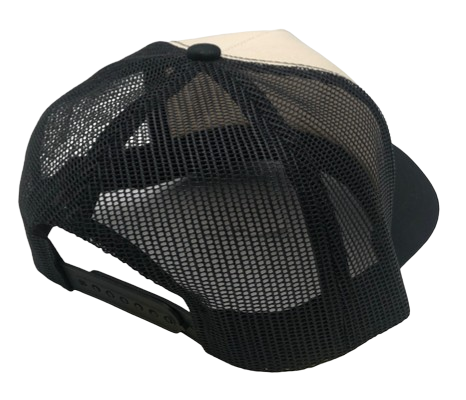 Premium Pro Style Five Panel Mesh Trucker Hat Black/Stone