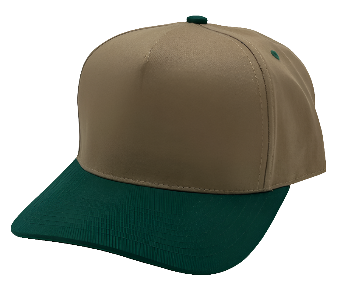 Two Tone Pro Style Hat Khaki/Green