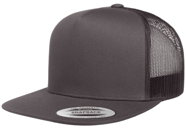 Yupoong 6006 Charcoal 5-Panel Trucker Hat