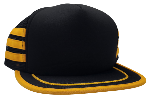 Original Vintage Yellow/Black Three Stripe Foam Trucker Hat