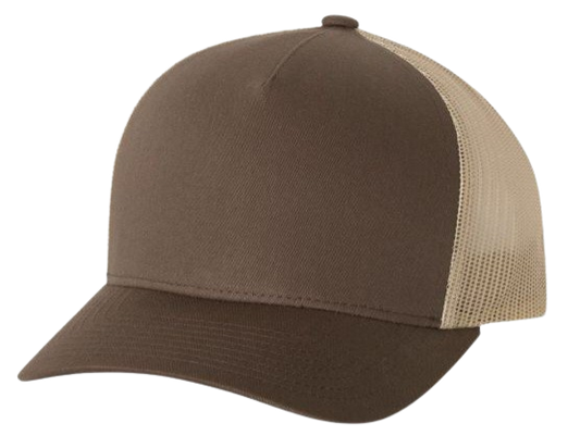 Yupoong 6506 Five Panel Retro Trucker Brown/Khaki