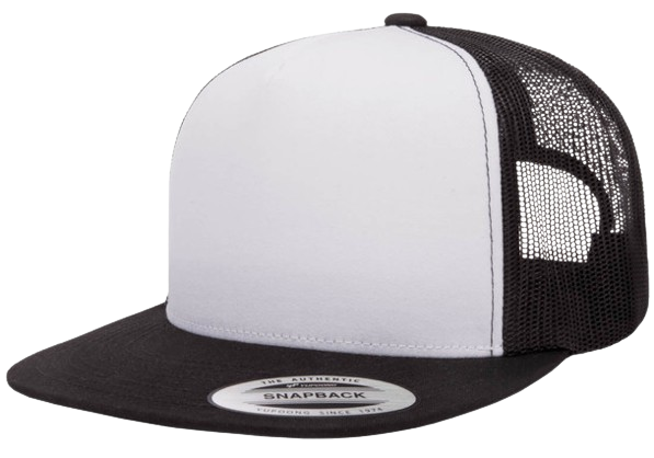 Yupoong 6006 5-Panel Trucker Hat White/Black