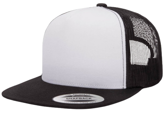 Yupoong 6006 5-Panel Trucker Hat White/Black