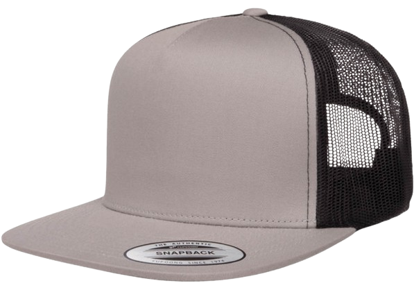 Yupoong 6006 5-Panel Trucker Hat Grey