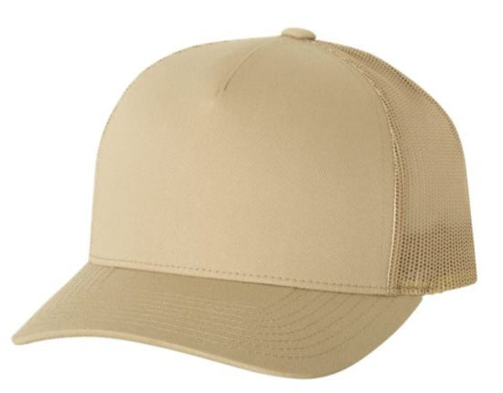 Yupoong 6506 Five Panel Retro Trucker Khaki